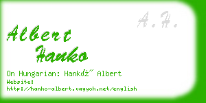 albert hanko business card